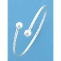 SPC 3mm TWIST WIRE X OVER BALL BANGLE