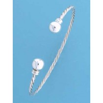 SPC 2.5mm SOLID TWIST WIRE BALL BANGLE =