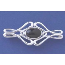 SPC 12x8mm ONYX FANCY WIREWORK BROOCH