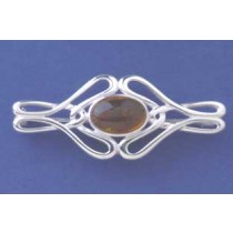 SPC 12x8mm AMBER FANCY WIREWORK BROOCH