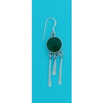 SPC GREEN AGATE TASSLE DROP EARRING    -