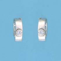 SPC CUTOUT/PLAIN CZ SET HINGED HOOPS   =