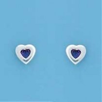 SPC 4mm HEART AMETHYST/7mm HEART STUD  =