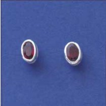 SPC 7x5mm OVAL RUBSET GARNET STUDS     =