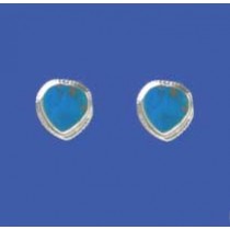 SPC 6MM ROPE EDGE TURQ HEART STUD