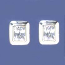 SPC 13x7mm PLAIN RIM RECTANGLE CZ STUD =