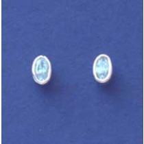 SPC 7x5mm OVAL BLUE TOPAZ STUDS        =