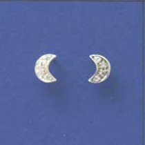 SPC 7MM CZ SET HALF MOON STUD