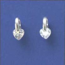SPC 6mm CLIP SET HEART CZ FANCY STUDS  =