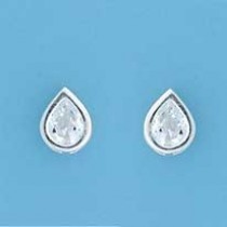 SPC 7mm CZ TEARDROP STUDS              =