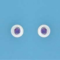 SPC TWIST WIRE EDGE 4mm PURPLE STUDS   =
