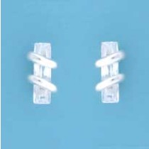 SPC 14x4mm BAGETTE CZ WIREWRAP STUDS   =