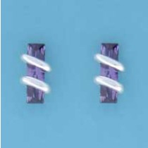 SPC 14x4mm BAGETTE AMCZ WIRE WRAP STUDS=
