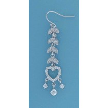 SPC CZ HEART CHANDELIER DROP EARRING