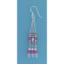 SPC PINK CRYST.CHANDELIER DROP EARRING =