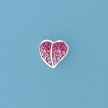 SPC FADING PINK CRYSTAL SET HEART STUDS=