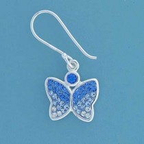 SPC FADING BLUE CRYST.BUTTERFLY EARRING=