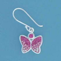 SPC FADING PINK CRYST.BUTTERFLY EARRING=