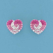 SPC FADING PINK CRYSTAL HEART STUDS    =