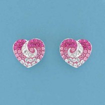 SPC FADING PINK CRYSTAL HEART STUDS    =