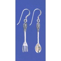 SPC FANCY HANDLED SPOON/FORK EARRINGS  =