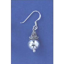 SPC FILIGREE CONE ON BALL DROP EARRINGS=