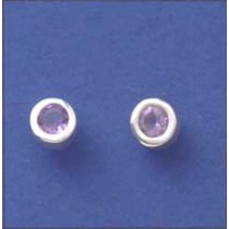 SPC 5mm AMETHYST SET IN 7mm ROUND STUD