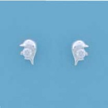 SPC 3mm CZ SET JUMPING DOLPHIN STUDS   =