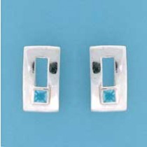 SPC SQ.BLUE TOPAZ CURVED SLOTTED STUDS