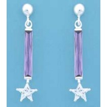 SPC BAGETTE PURPLE STONE/CZ STAR DROPS =