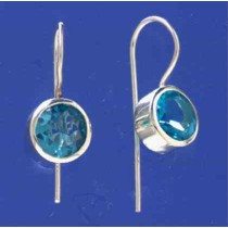 SPC BLUE CZ WIRE FITTING DROP EARRINGS