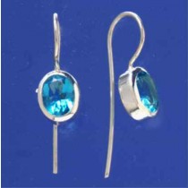 SPC OVAL BLUE CZ WIRE FITTING DROPS    =