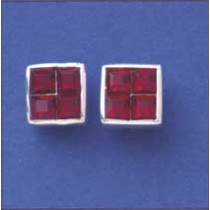 SPC 8MM SQ. GARNET STUDS