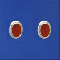 SPC 8x6 OVAL CORNELIAN STUD/1mm RIM    =