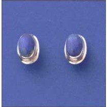 SPC 8x6 OVAL LAPIS STUD/1mm RIM        =