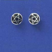 SPC 8mm BLACK ENAMEL PENTAGRAM STUDS   =