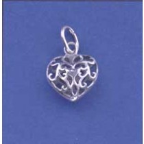 SPC 12mm FILIGREE HEART PENDANT        =