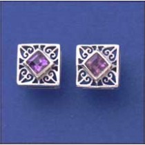 SPC AMETHYST SQUARE STUD