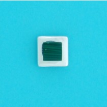 SPC 7mm SQ MALACHITE STUD/PLAIN RIM