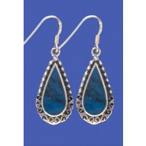 SPC RECON.TURQUOISE TEARDROP EARRINGS  =