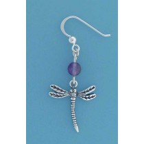 SPC AME.BEAD DRAGONFLY DROP EARRIN