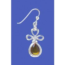 SPC TEARDROP HEART+BOW AMBER EARRINGS  -