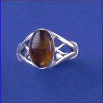 SPC 12X9 OVAL CELTIC AMBER RING