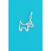 SPC CUTOUT SCOTTY DOG WITH CZ PENDANT X2