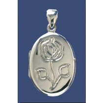 SPC 32x24mm ENGRAVED FLOWER LOCKET     =