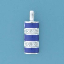 SPC BLUE ENAMEL/CZ PENDANT