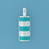 SPC GREEN ENAMEL/CZ PENDANT