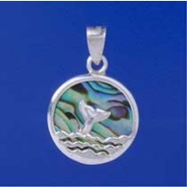 SPC 17mm WHALE TAIL/PAUA SHELL PENDANT =