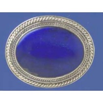 SPC 30X22mm OVAL BLUE AGATE BROOCH     -