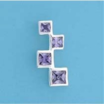 SPC PURPLE SQUARE FANCY STONE PENDANT